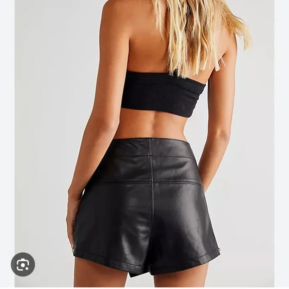 Free People Emmy Skort black leather - Picture 2 of 6